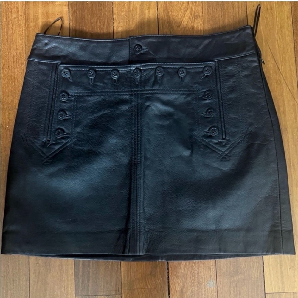 Polo by Ralph Lauren Black Leather Mini Skirt